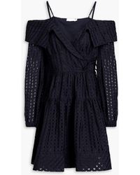 Jonathan Simkhai - Bahari Cold-shoulder Cotton-blend Jacquard Mini Dress - Lyst