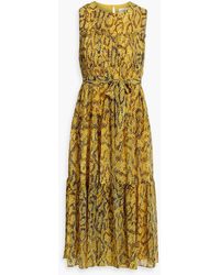 Diane von Furstenberg - Robert Tiered Printed Chiffon Midi Dress - Lyst