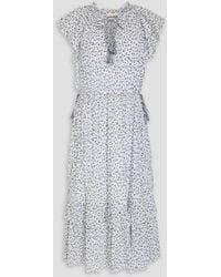 Ulla Johnson - Anja Ruffled Floral-print Cotton-crepon Midi Dress - Lyst