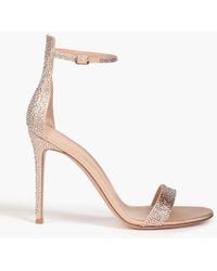 Gianvito Rossi - Crystal-embellished Satin Sandals - Lyst