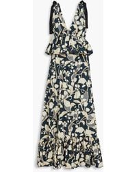 Agua Bendita - Infinito Ruffled Floral-print Cotton Maxi Dress - Lyst