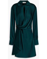 Jonathan Simkhai - Talit hemdkleid in minilänge aus glänzendem crêpe mit wickeleffekt - Lyst
