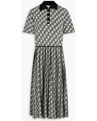 Tory Burch - Pleated Jacquard-knit Midi Shirt Dress - Lyst