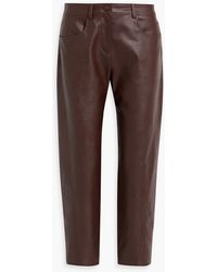 Stella McCartney - Cropped Faux Leather Tapered Pants - Lyst