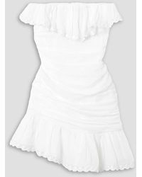 Isabel Marant - Oxani Strapless Asymmetric Broderie Anglaise Ramie Mini Dress - Lyst
