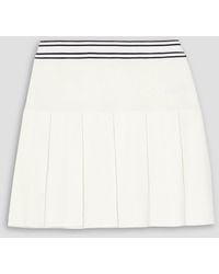 Tory Burch - Pleated Striped Ribbed-knit Tennis Skirt - Lyst