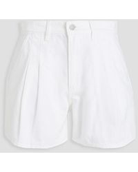 Veronica Beard - Simpson Pleated Denim Shorts - Lyst