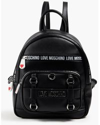Love Moschino Bedruckter rucksack aus kunstleder - Schwarz