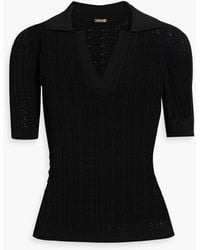 Adam Lippes - Pointelle-knit Polo Sweater - Lyst