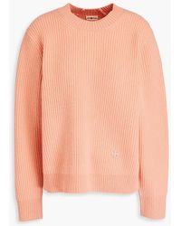 Tory Burch - Embroidered Ribbed Wool Sweater - Lyst
