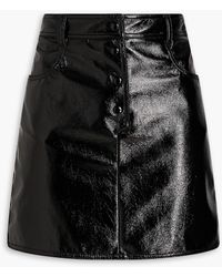 MSGM - Crinkled Faux Patent-leather Mini Skirt - Lyst