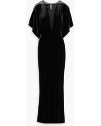 Norma Kamali - Obie Tulle-Trimmed Velvet Gown - Lyst