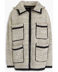 Maje - Metallic Tweed Hooded Jacket - Lyst
