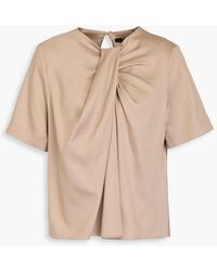 Mother Of Pearl - Ruched Tm-blend Twill Top - Lyst