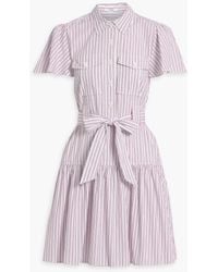 10 Crosby Derek Lam - Luma Striped Cotton-poplin Mini Shirt Dress - Lyst