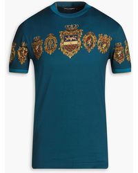 Dolce & Gabbana - T-shirt aus baumwoll-jersey mit print - Lyst