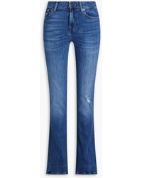 7 For All Mankind - Halbhohe bootcut-jeans in distressed- und ausgewaschener optik - Lyst