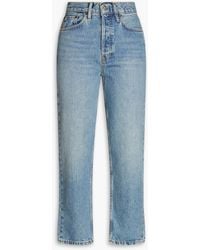 RE/DONE - Cropped Faded High-rise Straight-leg Jeans - Lyst