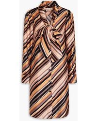 Marni - Striped Silk-twill Shirt Dress - Lyst