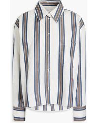 Victoria Beckham - Cropped Striped Cotton-poplin Shirt - Lyst