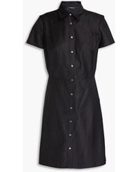 Theory - Striped Wool-jacquard Mini Shirt Dress - Lyst