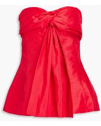 Nicholas - Strapless Draped Shantung Top - Lyst