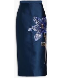 Erdem - Bleistiftrock in midilänge aus mikado mit pailletten - Lyst