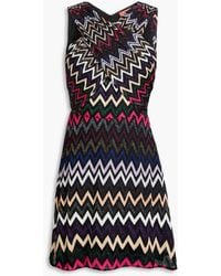 Missoni - Ruched Metallic Crochet-knit Mini Dress - Lyst