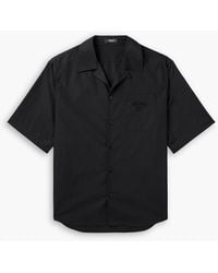 Versace - Medusa Chain Camp-Collar Embroidered Printed Cotton-Twill Shirt - Lyst