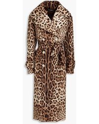 Dolce & Gabbana - Leopard-print Shell Trench Coat - Lyst