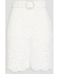 Zimmermann - Belted Corded Lace Shorts - Lyst
