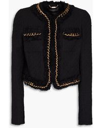 Versace - Chain-embellished Cotton-tweed Jacket - Lyst