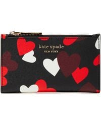 Kate Spade Printed Faux Textured-leather Wallet - Black