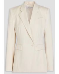 Another Tomorrow - Doppelreihiger blazer aus twill aus einer wollmischung - Lyst