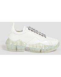 Jimmy Choo - Diamond Smooth And Patent-leather exaggerated-sole Sneakers - Lyst