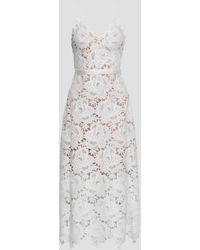 Catherine Deane Frida Grosgrain-trimmed Guipure Lace Midi Dress - White
