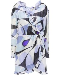Emilio Pucci Belted Cotton-blend Drill Mini Dress in Ecru (Natural 