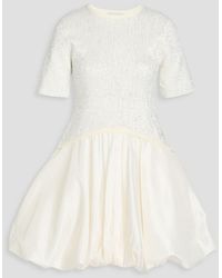 Jonathan Simkhai - Kenz Sequin-Embellished Knitted And Taffeta Mini Dress - Lyst