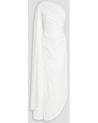 Rhea Costa - Drapierte robe aus crêpe mit asymmetrischer schulterpartie - Lyst