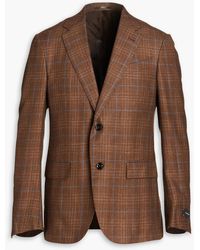 Zegna - Checked Cashmere, Silk And Hemp-blend Tweed Blazer - Lyst