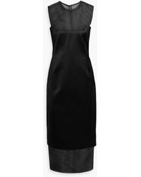 KHAITE - Dissa Silk-Organza And Cotton-Blend Midi Dress - Lyst