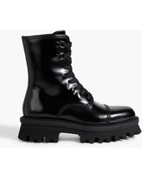 Ferragamo - Kira Leather Combat Boots - Lyst