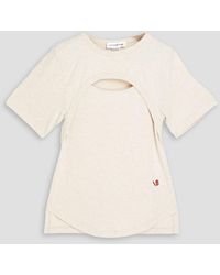 Victoria Beckham - Embroidered Cutout Cotton-jersey T-shirt - Lyst