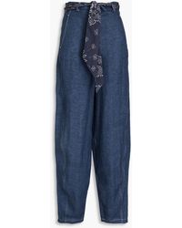 Emporio Armani - Linen Tapered Pants - Lyst