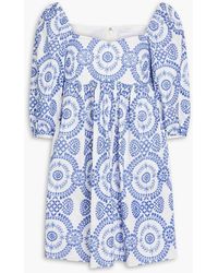 Borgo De Nor - Eta Broderie Anglaise Cotton-Blend Mini Dress - Lyst