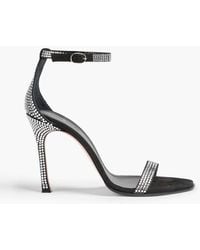 AMINA MUADDI - Kim Crystal-Embellished Suede Sandals - Lyst