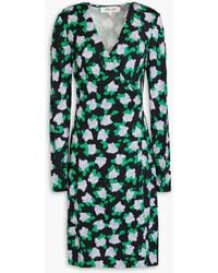 Diane von Furstenberg - New Julian Floral-print Silk-jersey Mini Wrap Dress - Lyst