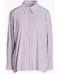Ba&sh - Holly Striped Stretch Cotton-blend Poplin Shirt - Lyst