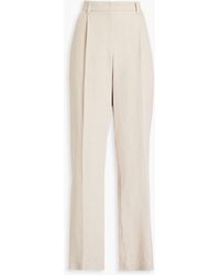 Brunello Cucinelli - Pleated Linen And Cotton-blend Corduroy Straight-leg Pants - Lyst