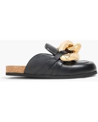 JW Anderson - Chain-Embellished Leather Clogs - Lyst